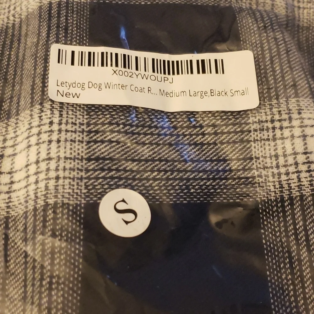 Letydog Dog Reflective British Plaid Reversible Jacket Size S